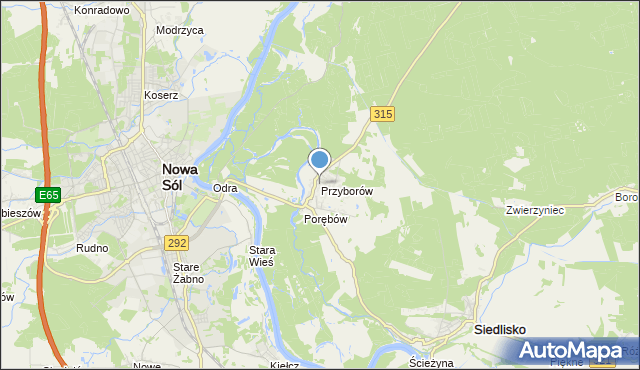 mapa Przyborów, Przyborów gmina Nowa Sól na mapie Targeo